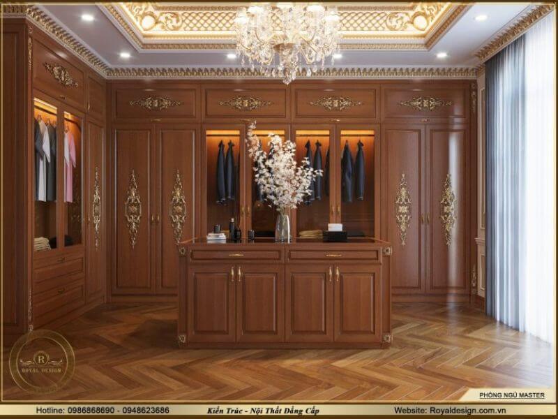 Tủ quần áo tân cổ điển đậm chất hoàng gia 