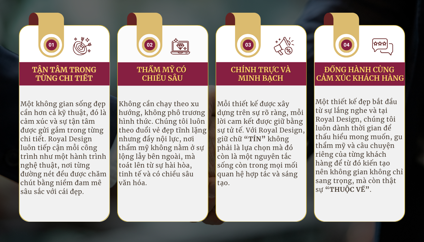 Giá trị cốt lỗi của Royal Design mang lại cho khách hàng