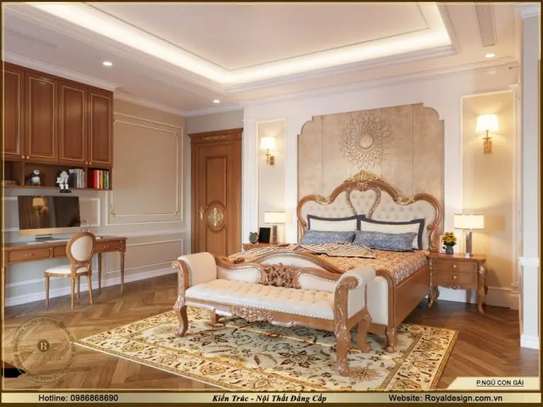 Góc nhìn 01 của nội thất phòng ngủ dành riêng cho con gái gia chủ