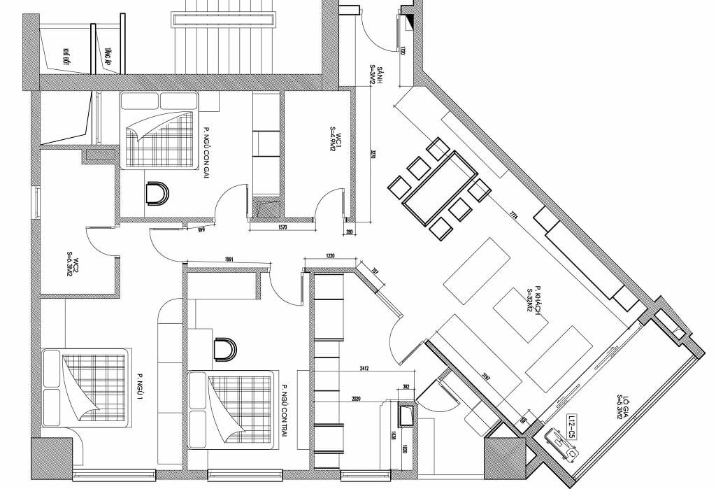 Thiết kế nội thất chung cư tân cổ điển 122m2 - Chị Hoài Anh N04