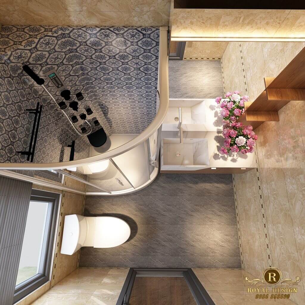 Phối cảnh 3D thiết kế nội thất tầng 2 phòng wc03