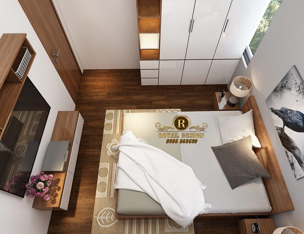 Phối cảnh 3D thiết kế nội thất tầng 3 phòng ngủ con07